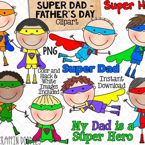Vatertag Clip Art - Super Dad ClipArt - Papa - Papa - Vatertagsgeschenke Designs