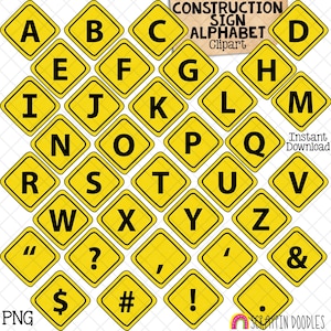 Signe de construction Alphabet ClipArt - chiffres - graphiques PNG - ponctuation - téléchargement immédiat des graphiques par sublimation