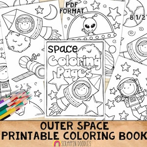 Outer Space Coloring Book - Astronaut Coloring Pages - Printable PDF Coloring Book
