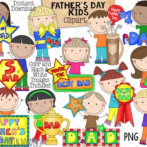 Clip Art do Dia dos Pais - Presentes infantis para o papai ClipArt - Papai - Designs de sublimação de presentes para o dia dos pais