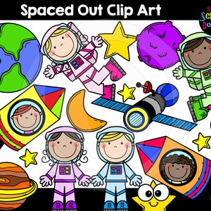 ClipArt distanziate - Grafica carina di astronauta dello spazio {Scrappin Doodles Clip Art}