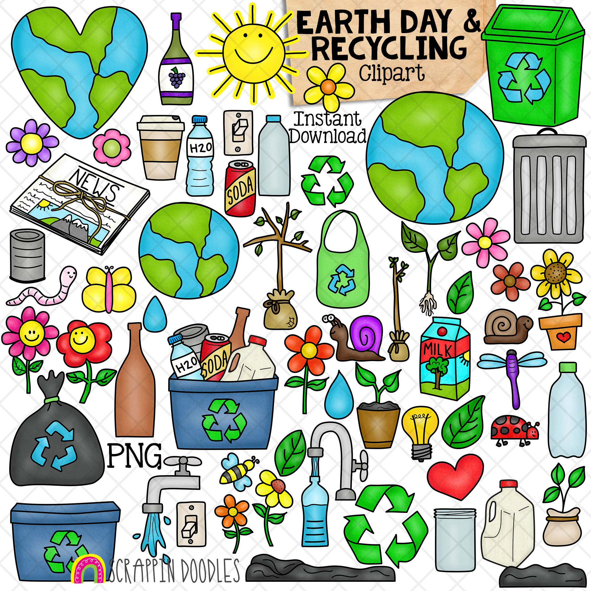 Earth Day Clipart Recycling Clip Art Environmental Reduce Reuse Recycle