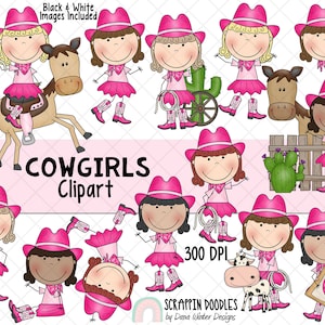 Cowgirl ClipArt - Cowgirls - Western ClipArt - Wild West Clipart - Sud-Ouest ClipArt - CowGirl Riding Horse ClipArt - Affiche recherchée
