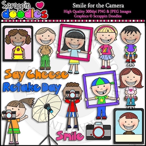Smile for the Camera Clip Art & Line Art