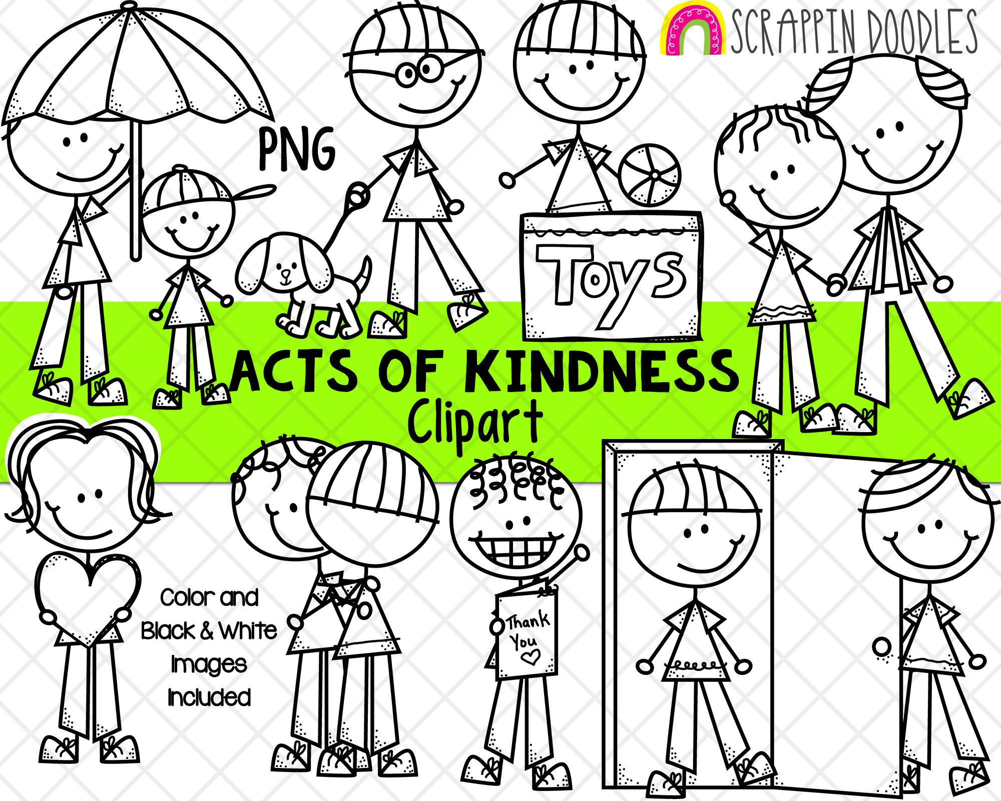 Acts of Kindness Clipart Doodle Boys Clipart Holding - Etsy Australia