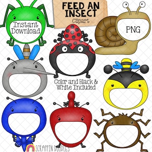 Nourrir un insecte ClipArt - nourrir les punaises de la bouche ouverte - sauterelle - escargot - papillon - abeille - araignée - créer un jeu - usage Commercial PNG