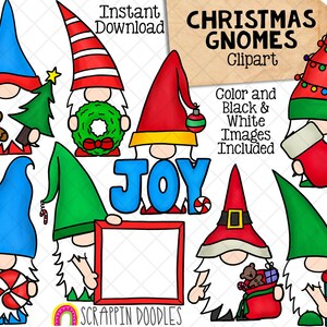 Christmas Gnome ClipArt - Gnome Sublimation PNG - Holiday Santa Garden Gnomes -  Commercial Use Graphics