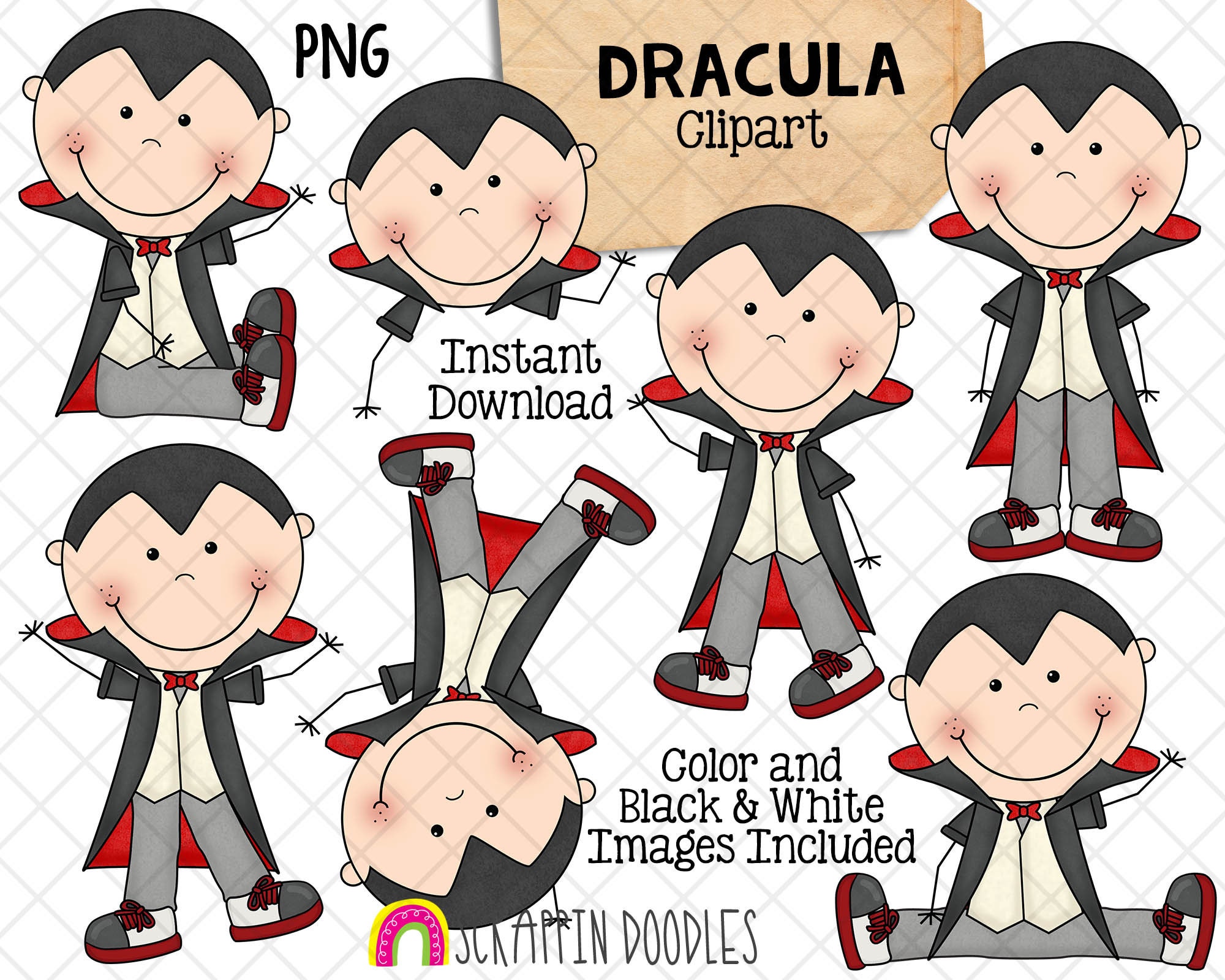 Dracula Clipart Vampire Halloween Graphics Commercial - Etsy