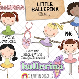 Ballerina Clip Art - Ballet Shoes - TuTu Girls Dance Graphics - Commercial Use PNG Sublimation