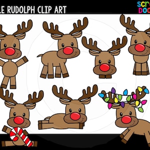 Kleine Rudolph Clip Art - schattig commercieel gebruik rendieren Clipart - verschillende Poses rendieren Graphics {Scrappin Doodles Clip Art}