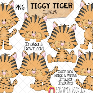 Tiger ClipArt - Cucciolo di tigre - Gatto della giungla - Animali in posa - PNG per uso commerciale