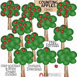 Counting Apples Clipart - Autumn Apple Tree Counting - Seasonal Math ...