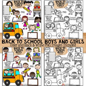 Doodle Kids Clipart Bundle - Doodle Boys and Girls Bundle 1 - Ice Cream ...
