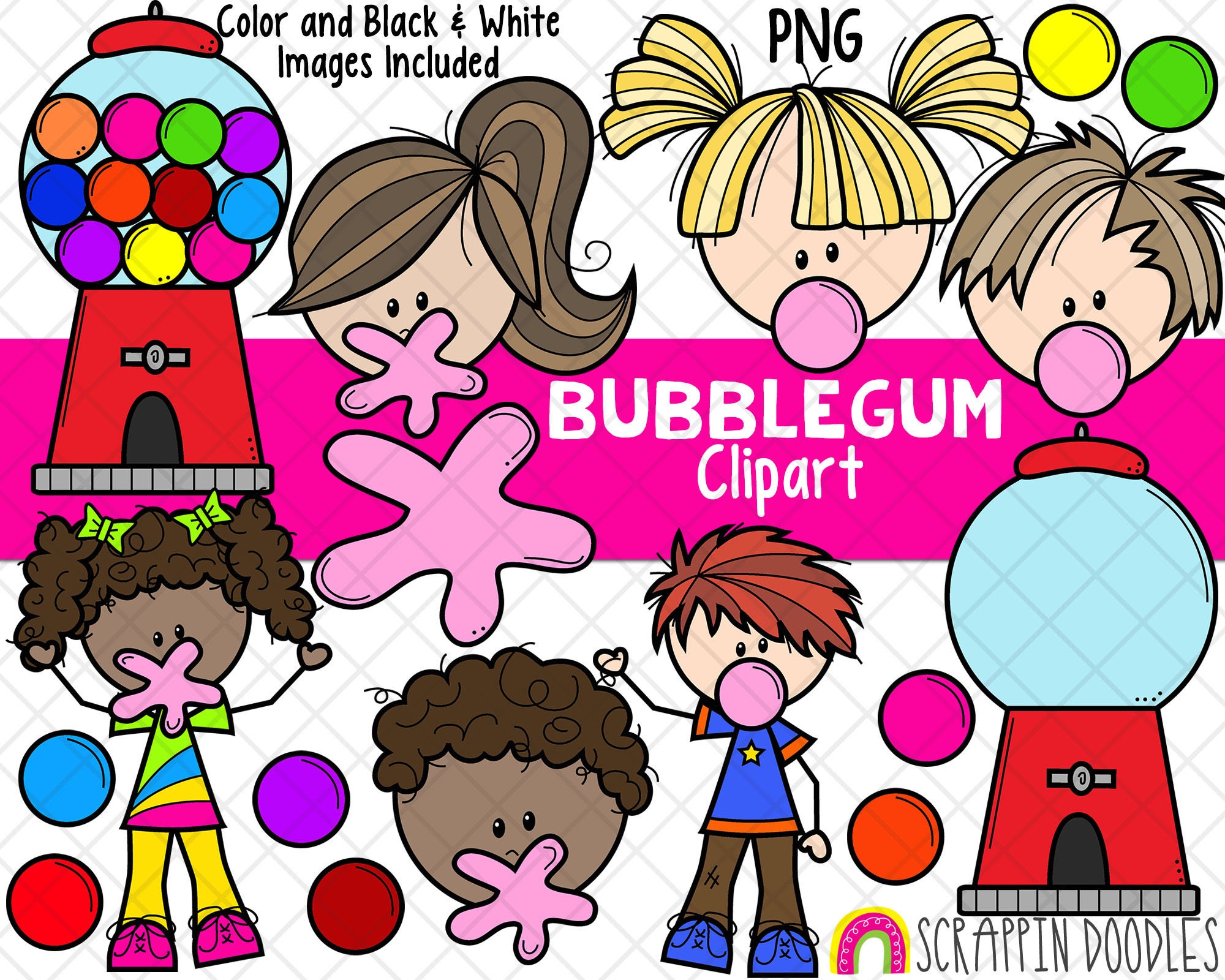 Bubblegum Clipart Gumball Machine Clipart Blowing Bubbles Gumballs