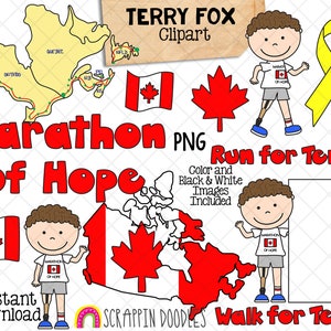 Image clipart Terry Fox - Marathon de l'espoir - activiste canadien pour la recherche sur le cancer - PNG à usage commercial