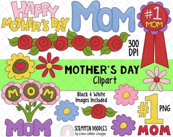 Muttertag Clipart - Muttertag Clipart - Muttertag Clipart - Muttertag Sublimationsdesigns - Muttertagsgeschenke
