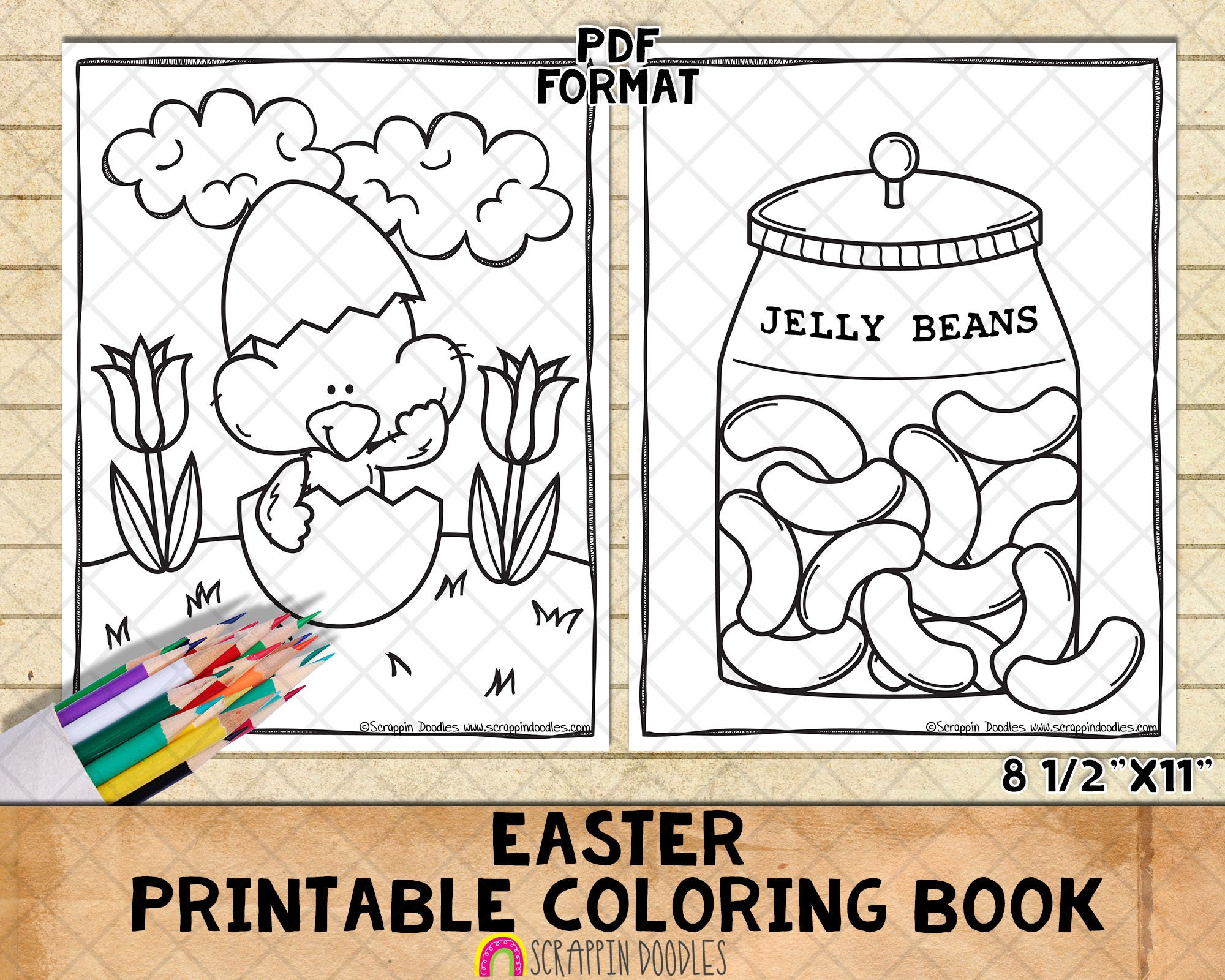 Easter Coloring Book - Kids Printable PDF Coloring Pages - Print on ...