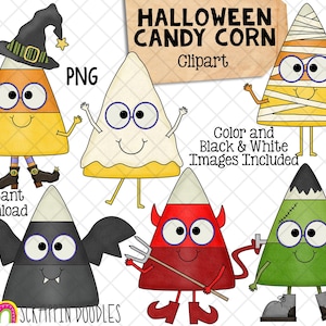 Candy Corn ClipArt - Halloween CandyCorn Graphics - Commercial Use PNG Sublimation
