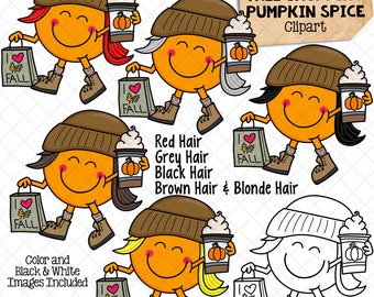 Miss Fall Shopping Pumpkin Spice PNG ClipArt - Pumpkin Spice Lover - Sublimation PNG Graphics