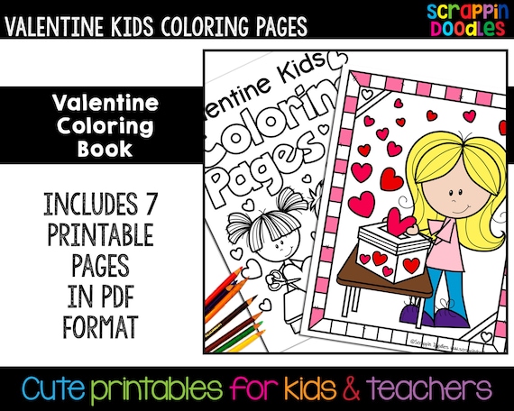 Valentine Kids Coloring Book Cute Valentine's Day