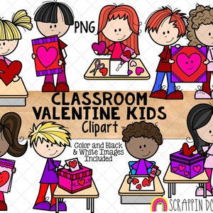 Valentine&#39;s Day Clip Art - Making Classroom Valentine&#39;s - Valentine Card Crafting - Commercial Use PNG - Sublimation Graphics