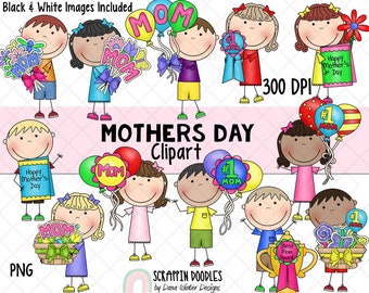 Muttertag Clipart - Muttertag Kinder ClipArt - Mama Clipart - Mama Clipart - Muttertag Sublimations Designs - Muttertagsgeschenke