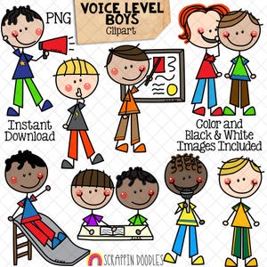 Spraakniveaus Clip Art - Doodle Kids Boys Stick Figure Graphics - Stemniveaus - Communicatie - Fluisteren - Stemmen van buiten - CU, png