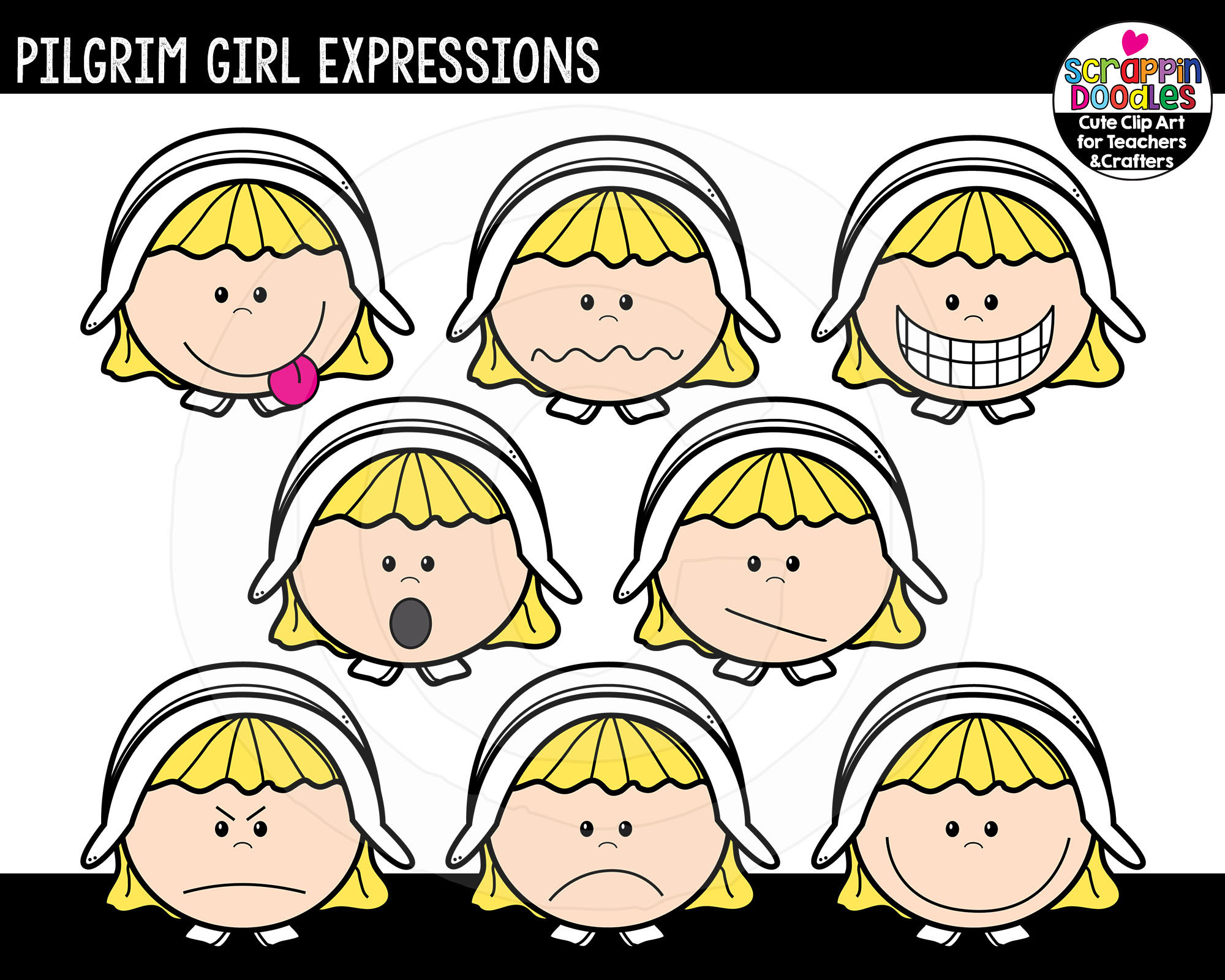 PilgrimGirl Expressions Clip Art Emotional
