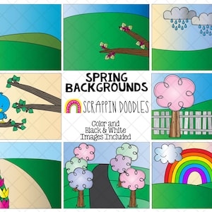 Spring Background Scenes - Commercial Use 11" x 8-1/2" Backgrounds