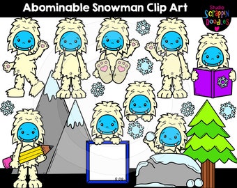 Abominable Snowman Clip Art - Cute Yeti Graphics