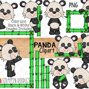 Panda ClipArt - Baby Panda's - Bamboebos - Slapende Beer - Kwekerij Commercieel Gebruik PNG