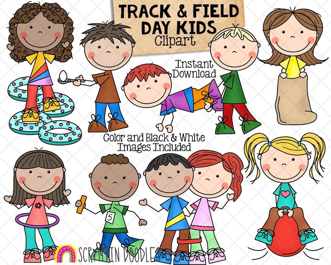 Field Day Clipart track and Field Kids School Tabloid Day Commercial Use PNG Clip Art Etsy