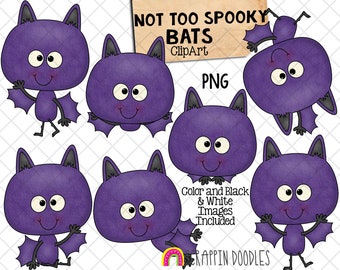 Bat ClipArt - Cute Bats Clipart - Vampire Bats - Flying Bats - Bat Patterns - Commercial Use PNG Sublimation