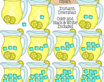 Counting Ice Cubes in Lemonade ClipArt - Summer Lemonade Counting - Seasonal Math Graphics - Commercial Use PNG