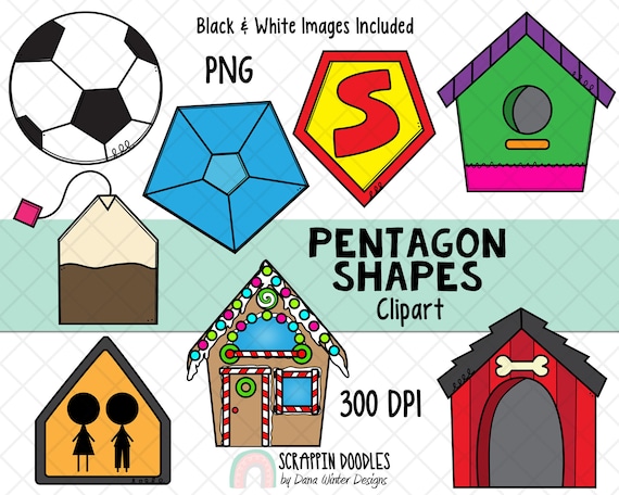 Shapes Clip Art Real Life Pentagon Shapes Clipart | Etsy