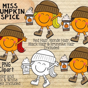 Miss Pumpkin Spice PNG ClipArt - Pumpkin Spice Lover - Sublimation PNG Graphics