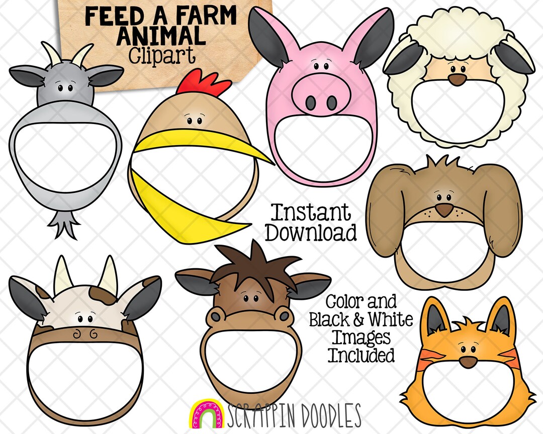 Feed A Farm Animal ClipArt Alimentaci n De Animales De Boca Etsy M xico