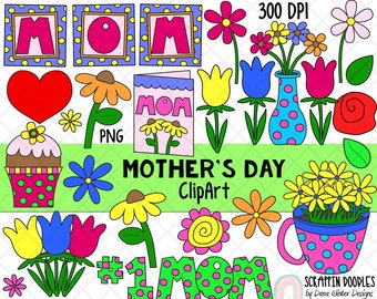 Muttertag Clipart - Frühling ClipArt - Mama Clipart - Mama Clipart - Muttertag Sublimation Designs - Muttertagsgeschenke