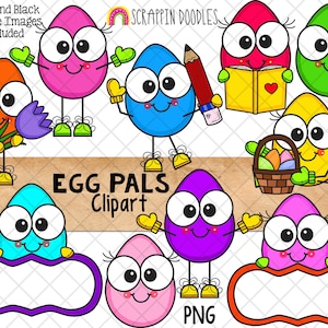Egg People ClipArt - Colored Eggs - Commercial Use - Egg Sign - Sublimation - PNG