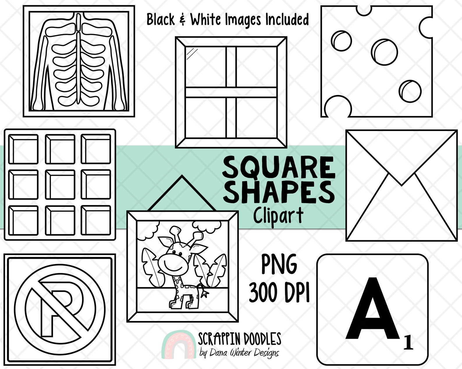 Shapes Clip Art Real Life Square Shape Clipart Geometric Etsy