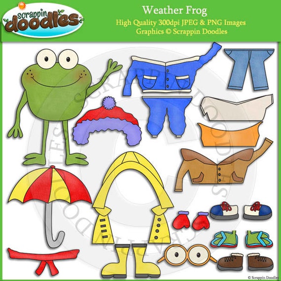 weather frog dress up clip art etsy