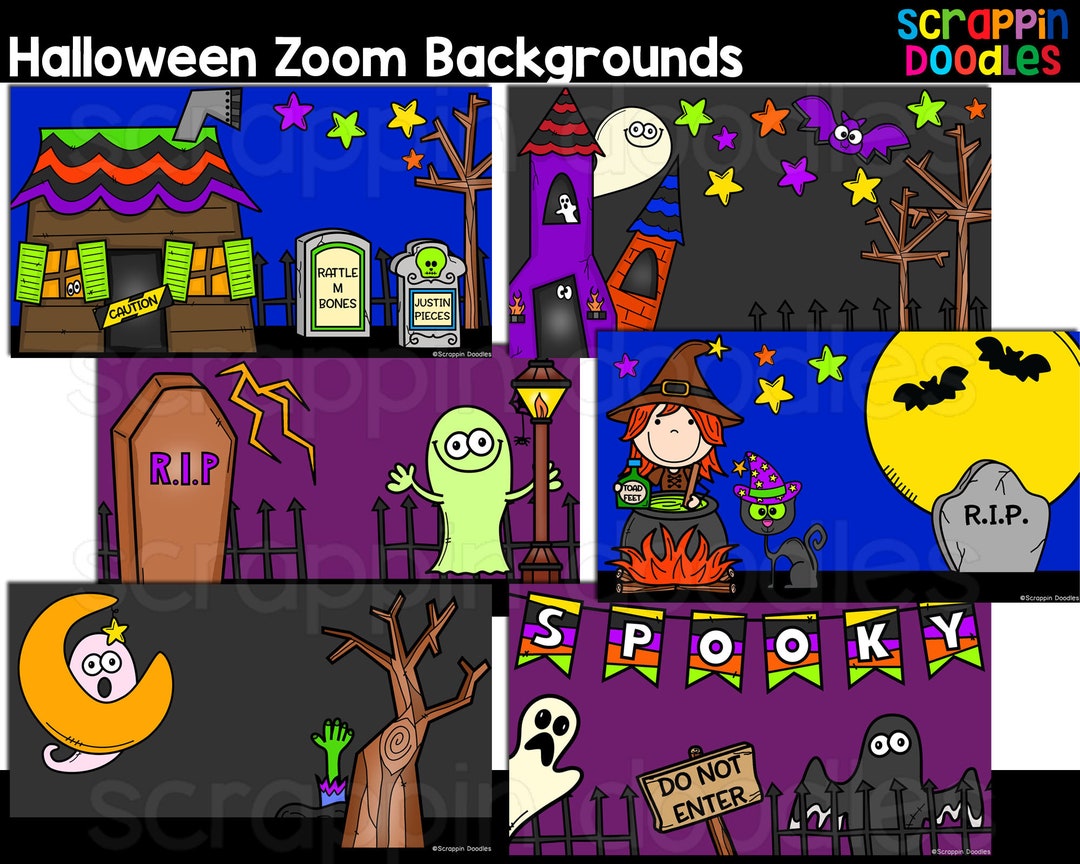 Halloween Zoom Backgrounds Cute Spooky Backgrounds Etsy