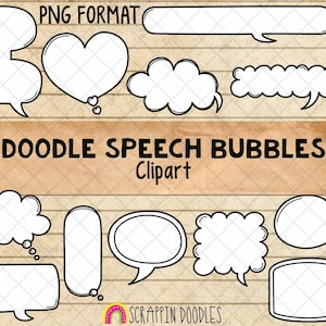 Doodle Speech Bubbles - Main Doodled Speech Bubble ClipArt - Utilisation commerciale PNG