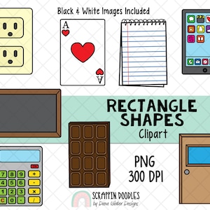 Vormen illustraties - Real Life rechthoekvormen ClipArt - geometrische vormen - 3D-vorm Clipart - Math ClipArt - vormafbeeldingen - 2D-vormen