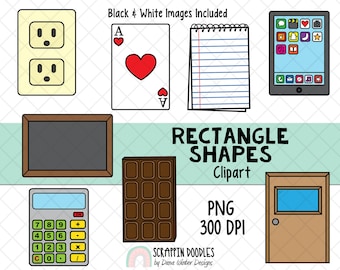 Shapes Clip Art - Real Life Rectangle Shapes ClipArt - Geometric Shapes - 3D Shape Clipart - Math ClipArt - Shape Graphics - 2D Shapes