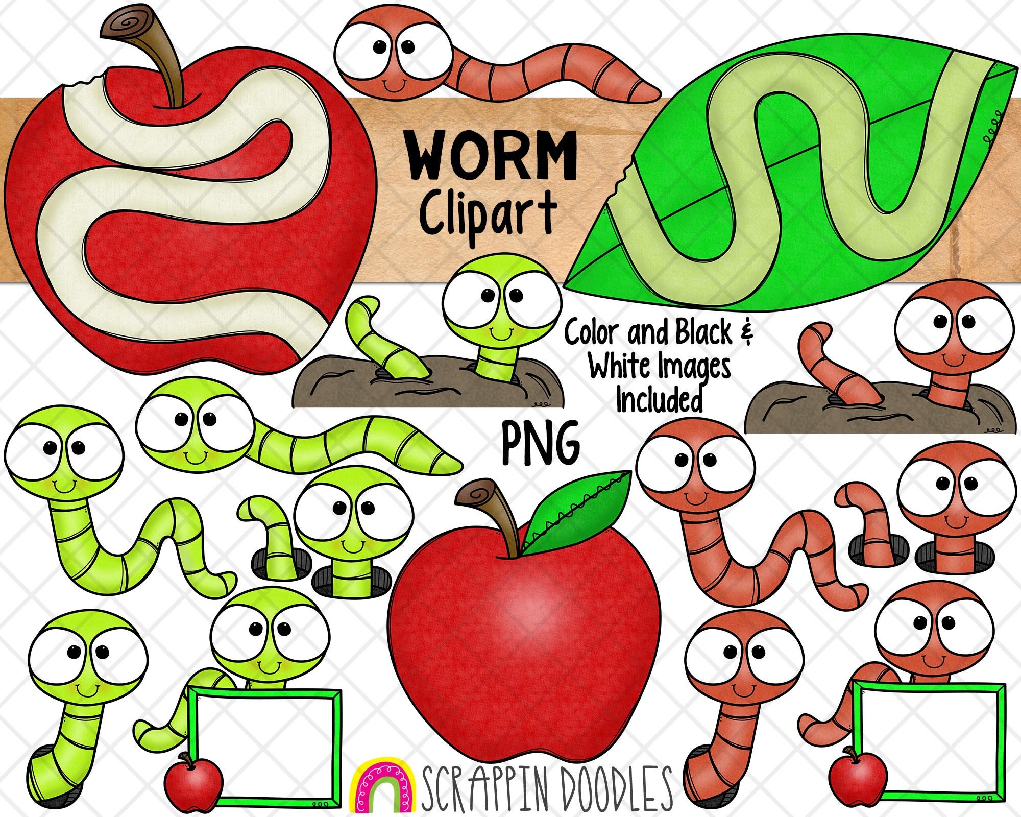 wiggly worm clipart