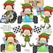 Racing Elf Clip Art - Christmas Elves Racing Cars - Race Car ...