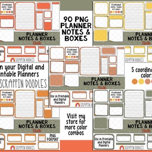 Planner Notes & Boxes - Elodie - Planner Templates - Digital Planner ...