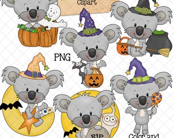 Koala ClipArt - Halloween Koala Bears Graphics - Commercial Use PNG