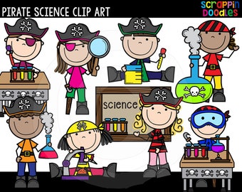 Pirate Science Class Clip Art - Cute Commercial Use Pirate Science Clipart {Scrappin Doodles Clipart}